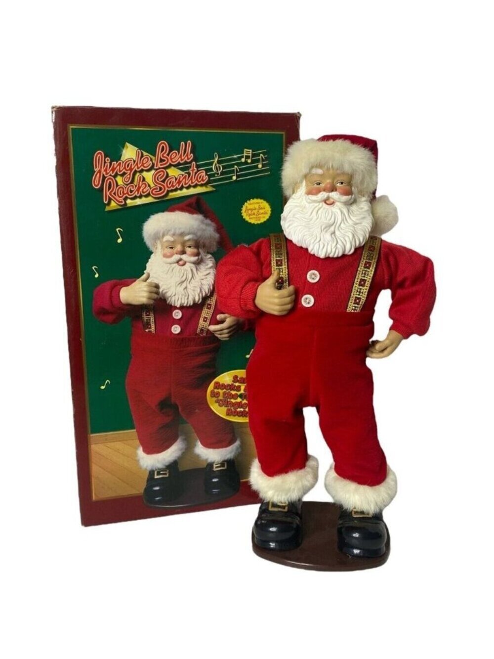 Christmas Holiday Jingle Bell Rock Santa Dancing Musical Figure Vtg Bobby Helms